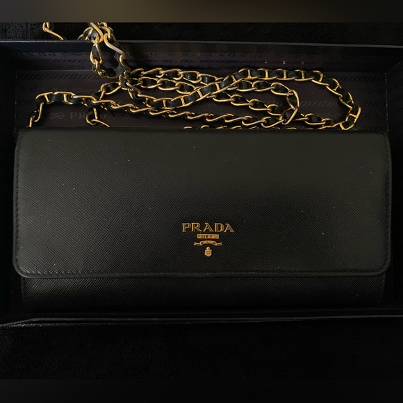 Prada Saffiano Wallet on Chain with Box and Authenticity Card - Picture 5 of 10